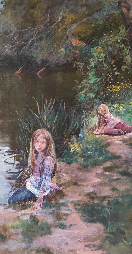 "Two Sisters on a small pond " by Olga Tsarkova by Olga Tsarkova