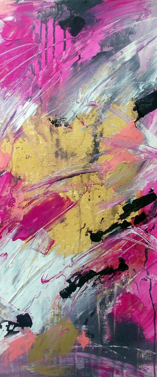 Pink Mellody -Abstract Acrylic Painting on Canvas- Abstract Painting by Antigoni Tziora