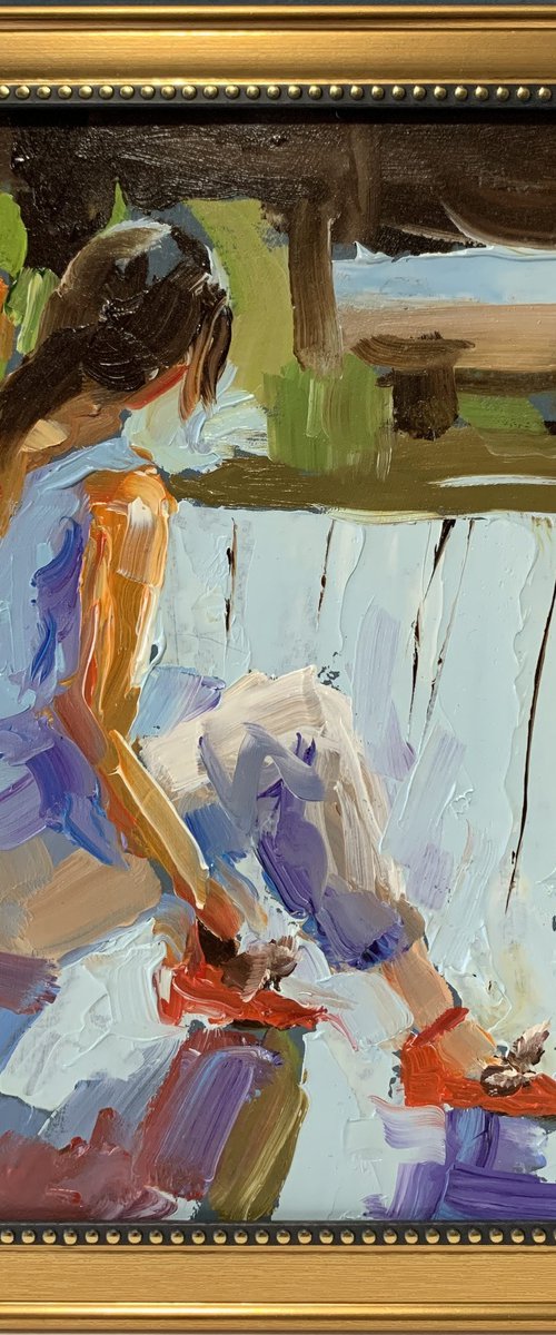 Woman by the lake. by Vita Schagen