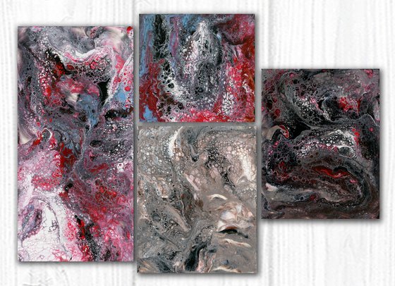A Creative Soul Collection 10 - 4 Small Abstract Paintings by Kathy Morton Stanion