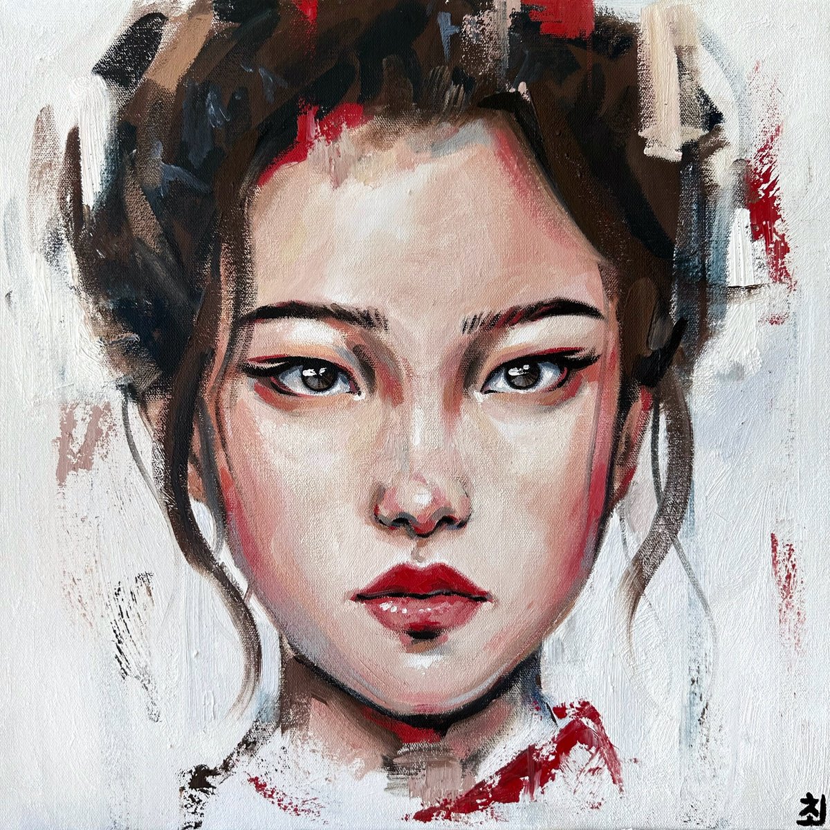 Geisha in red by Marina Ogai