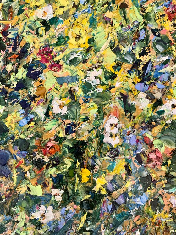 Blooming field in summer