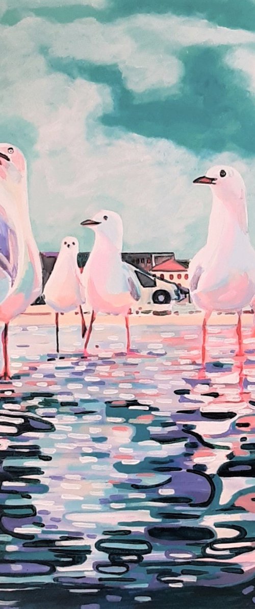 At the beach / 72 x 72 cm by Alexandra Djokic