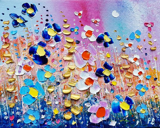 "Abstract Meadow Flowers in Love"