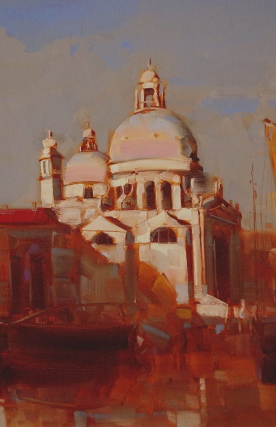 Santa Maria Della Salute Venice Original oil painting  Handmade artwork One of a kind