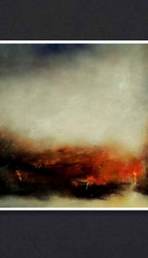 " A Streak of Gold"  80см х 70см abstract landscape in brown and gold by Olena Topliss