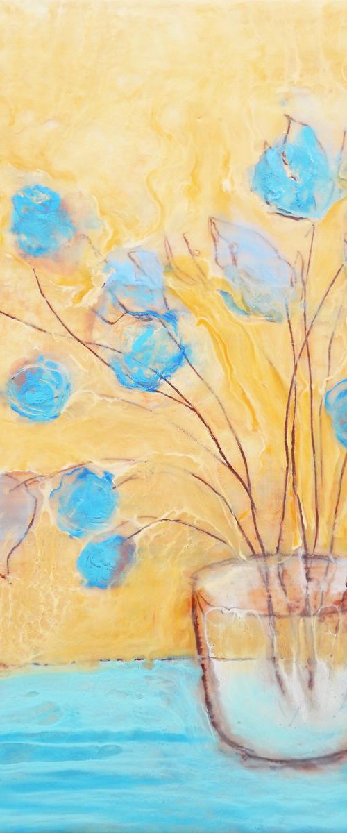 Delicate outlines. Encaustic by Alla Vlaskina