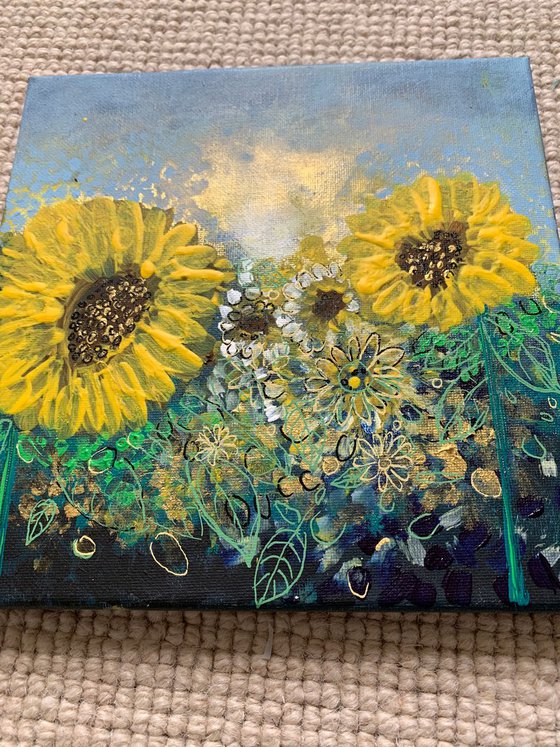 Sunflowers, Flower Paintings, Floral Artwork For Sale, Original Acrylic Painting, Home Decor, Wall Art Decor, Gift Ideas