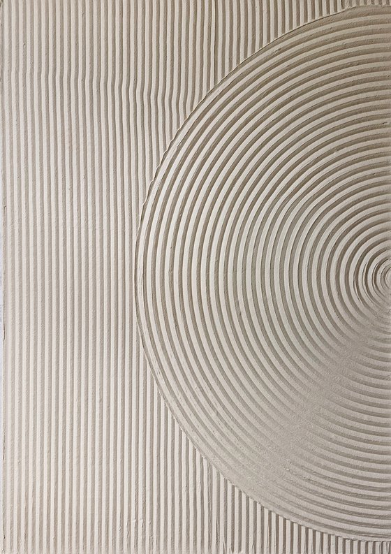 "Beige Field 4" High textured abstract art