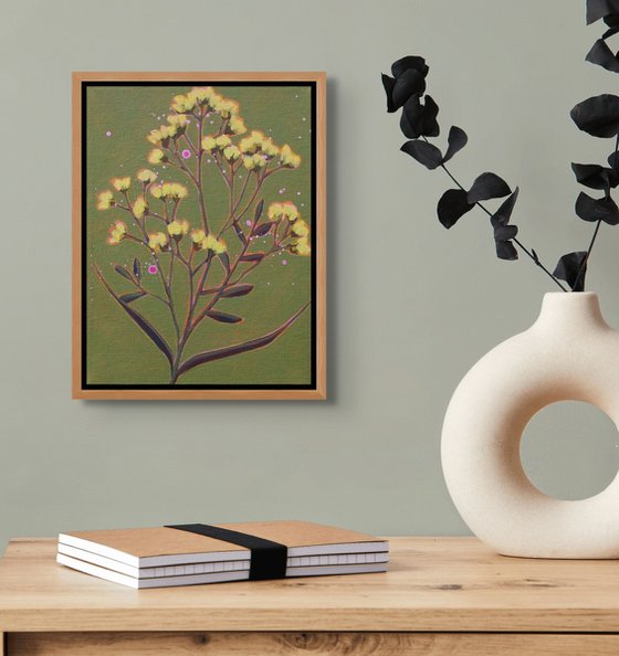 Botanical on Olive Green