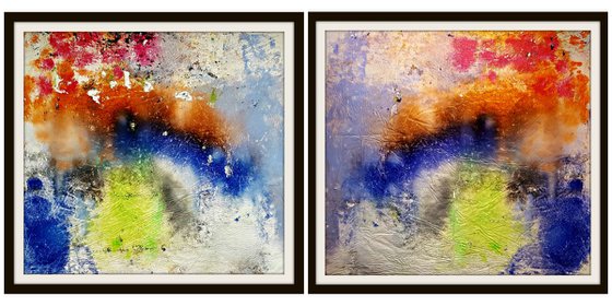 I'm looking for you (n.272) - 180 x 82 x 2,50 cm - diptych - ready to hang - acrylic painting on stretched canvas