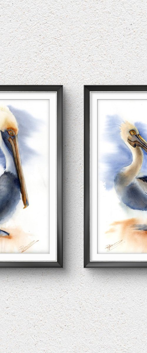 Pelican - Diptych by Olga Tchefranov (Shefranov)