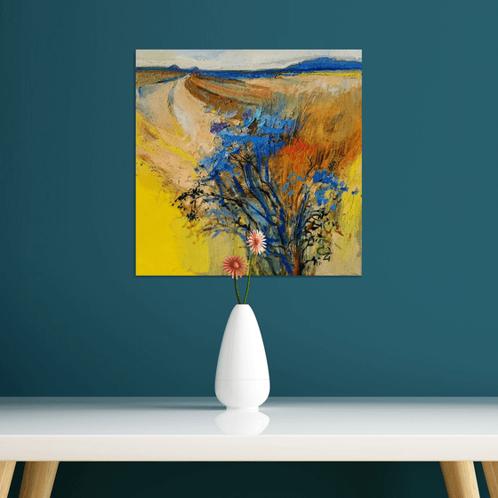 Blue flowers, 40x40cm