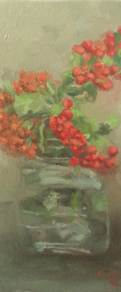 Red Fruits in jar by Radosveta Zhelyazkova