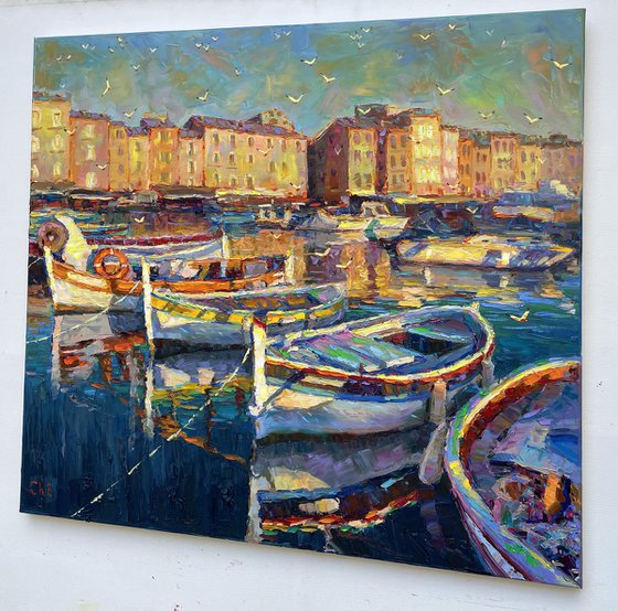 ""Boats at the pier""