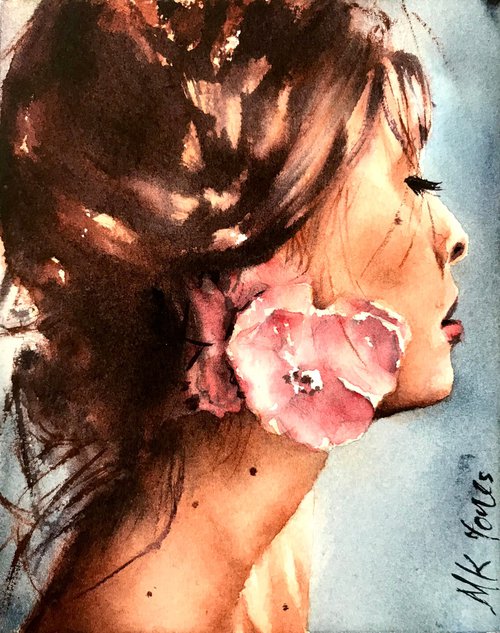 Flowers in her hair by Monika Jones