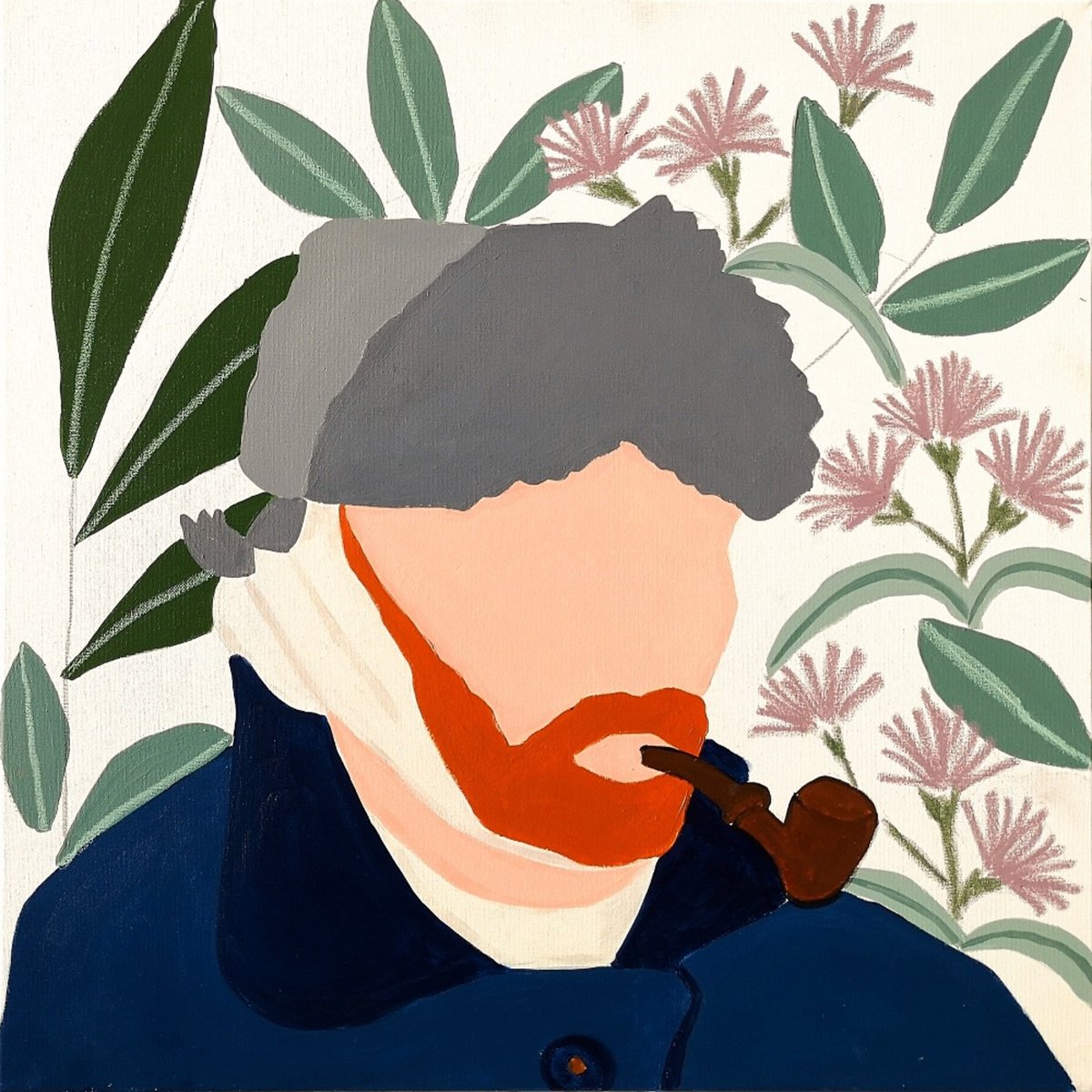Van Gogh with Bandaged Ear, Flowers, and a Pipe by Marisa An