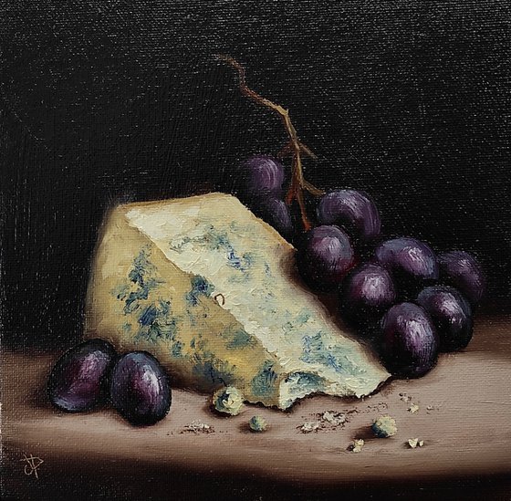 Stilton And Grapes  still life