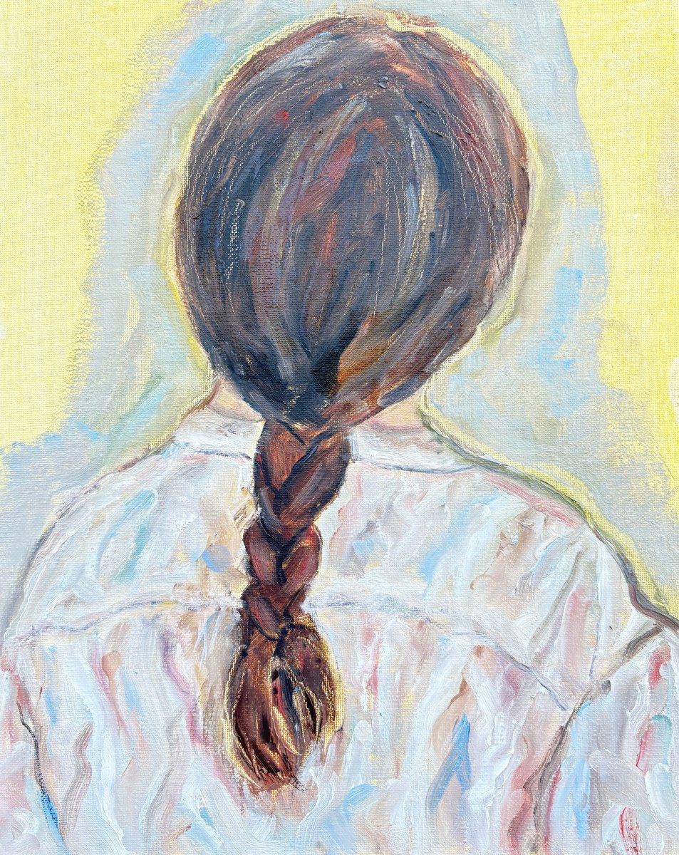 A Girl With A Braid By Katia Ricci, 9 X 12, Artwork For Sale On Artfinder