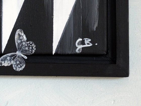 Just black and white butterflies (framed art)
