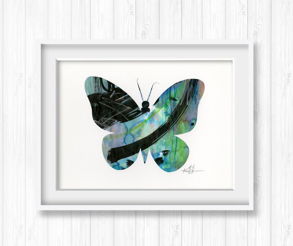 A Butterfly Story - 10 - Abstract Minimal Butterfly Painting Collage by Kathy Morton Stani... by Kathy Morton Stanion