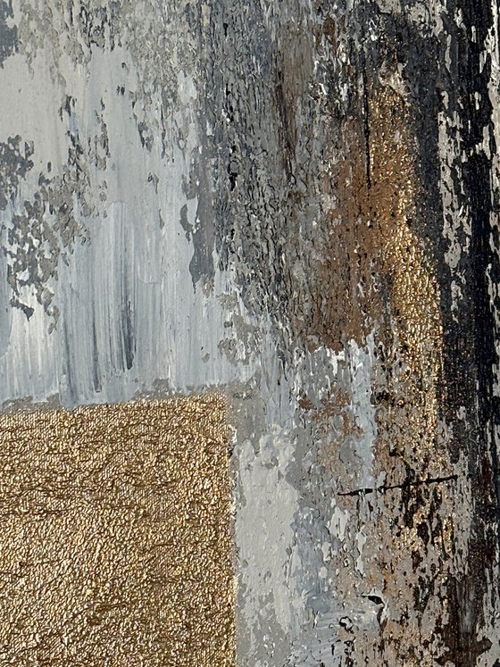 Architectural Ember. Grey Beige Gold Textured