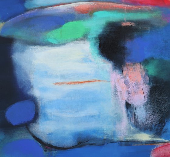 landscape with blue and yellow