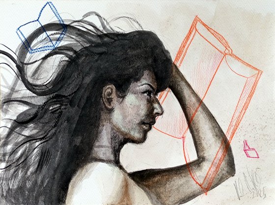 Reader with wild hair