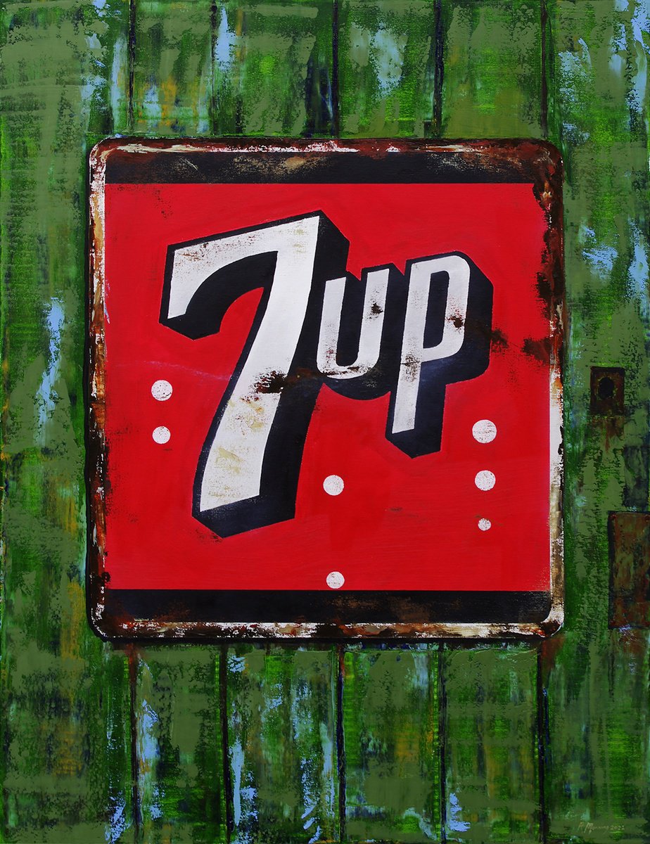 Abstract Oil Painting By Richard Manning, 30 X 40", 7Up, Original Artwork
