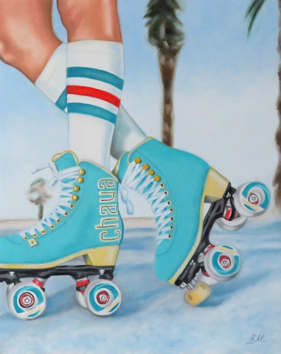 Photorealistic Portrait Oil Painting By Monika Rembowska, 16 X 20", "Skates", Original Artwork