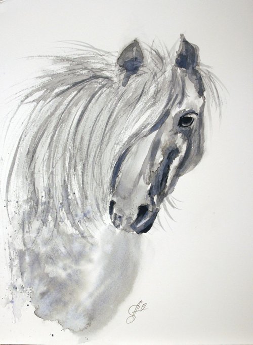 Horse III / Welsh Pony / Original Painting by Salana Art Gallery