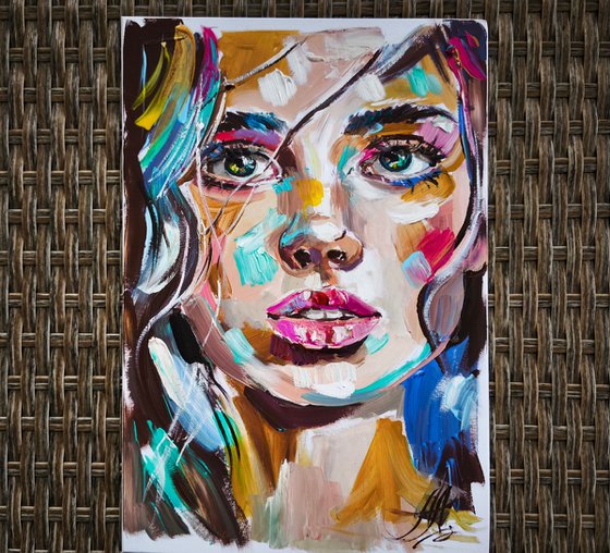 Portrait painting on canvas