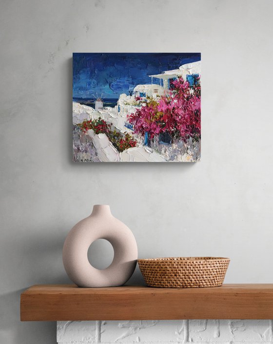 Bougainvillea in Santorini, Greece