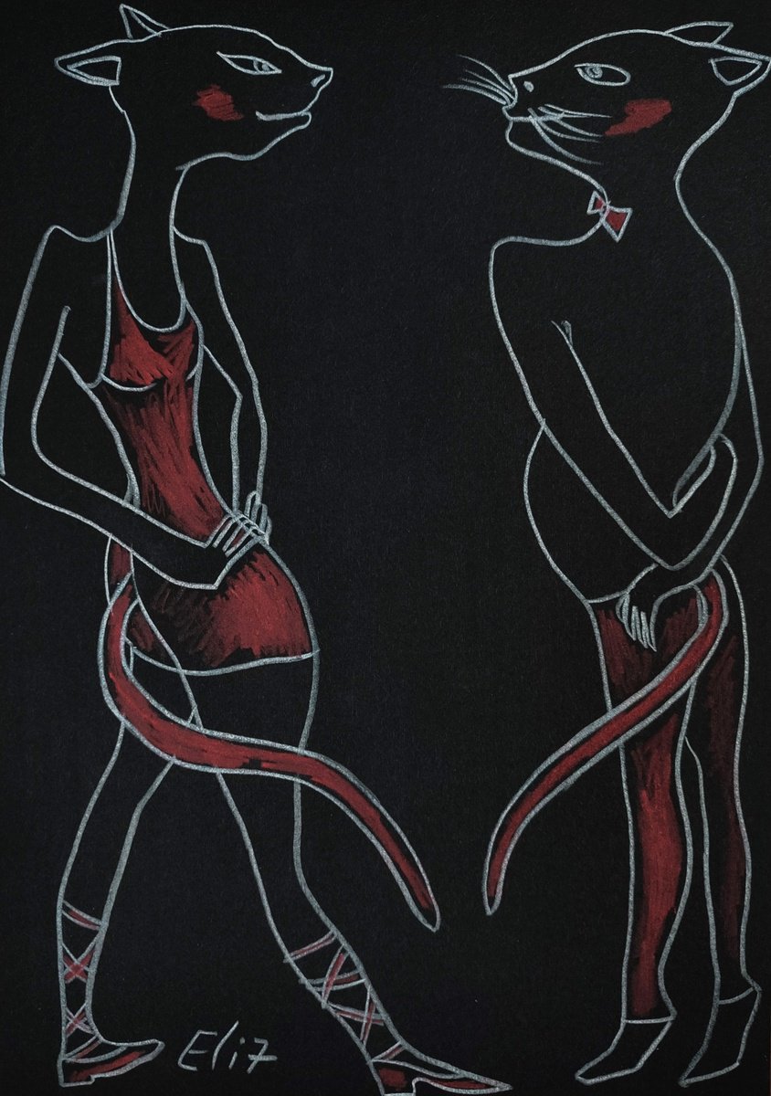 Expressive Animal Pencil Drawing By Elisheva Nesis, 9 X 13, Dance Me!, Original Artwork