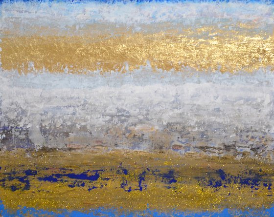 Abstract landscape Gold clouds 2