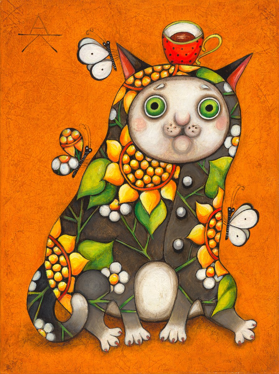 Flower Cat by Alyona Krutogolova