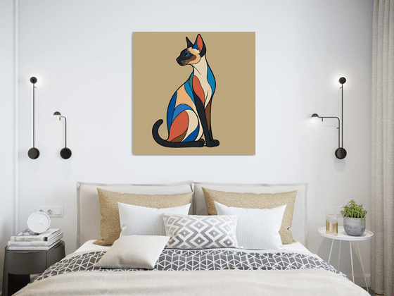 Colorful Siamese Cat #09