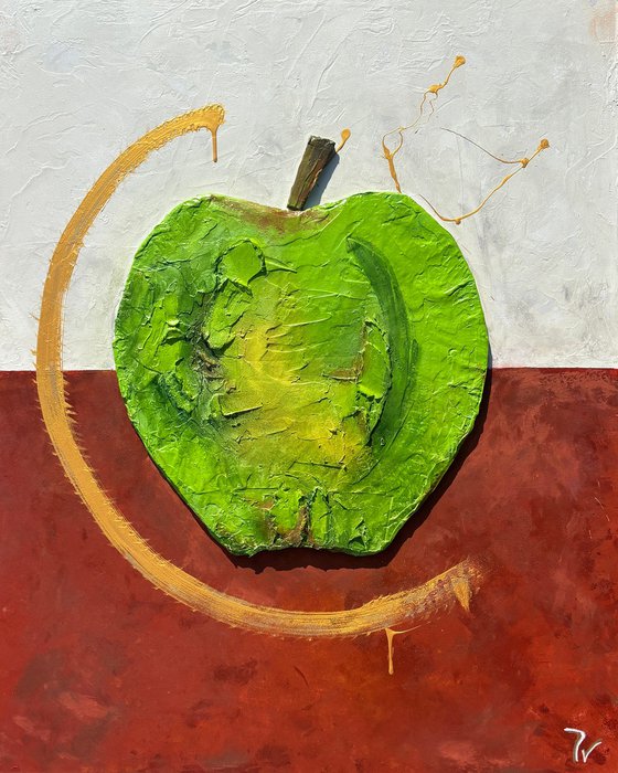 Green apple and gold