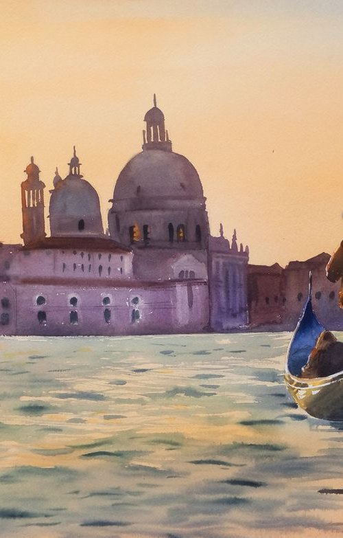 Canal Grande Venice Italy - Go by Olga Beliaeva Watercolour