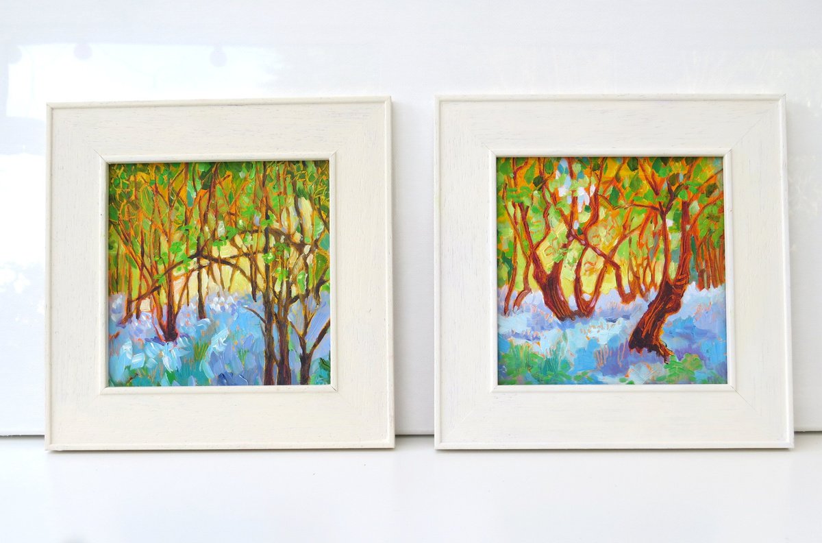 Spring Bluebells in Sunlight - Set of 2 by Mary Kemp