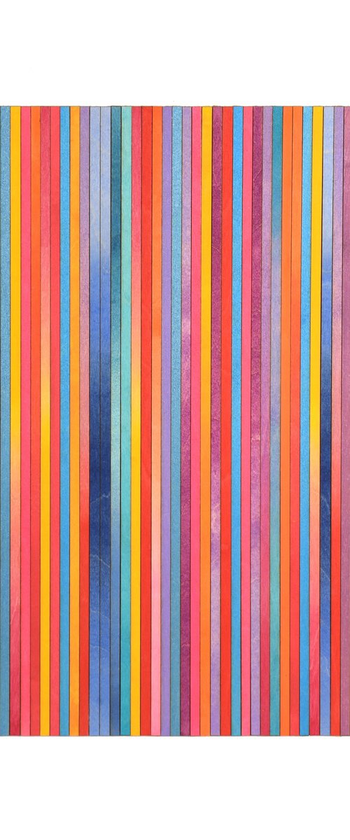Irregular stripe Red Blue by Amelia Coward