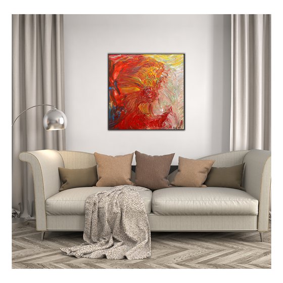 Rose of Life, Abstract Painting, Square Wall Art, Canvas Art Original Painting, Abstract Decor Art, Wall Art Decor, Unique Painting, Art Paintings