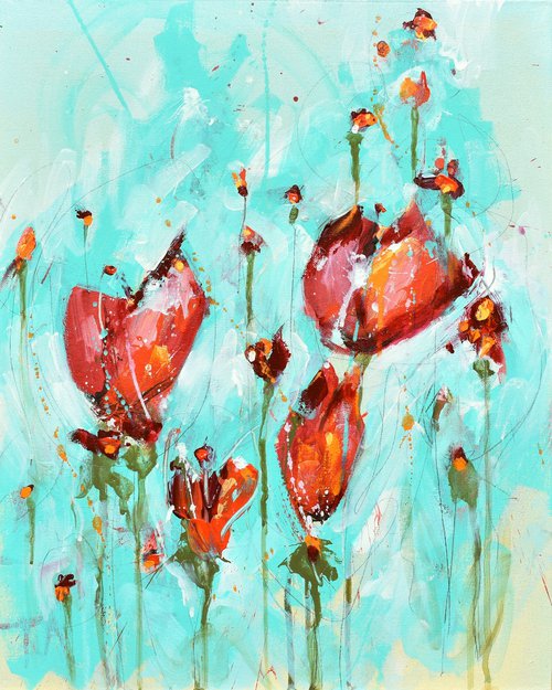 Symphony of the Tulips by Abstract Art by Cynthia Ligeros