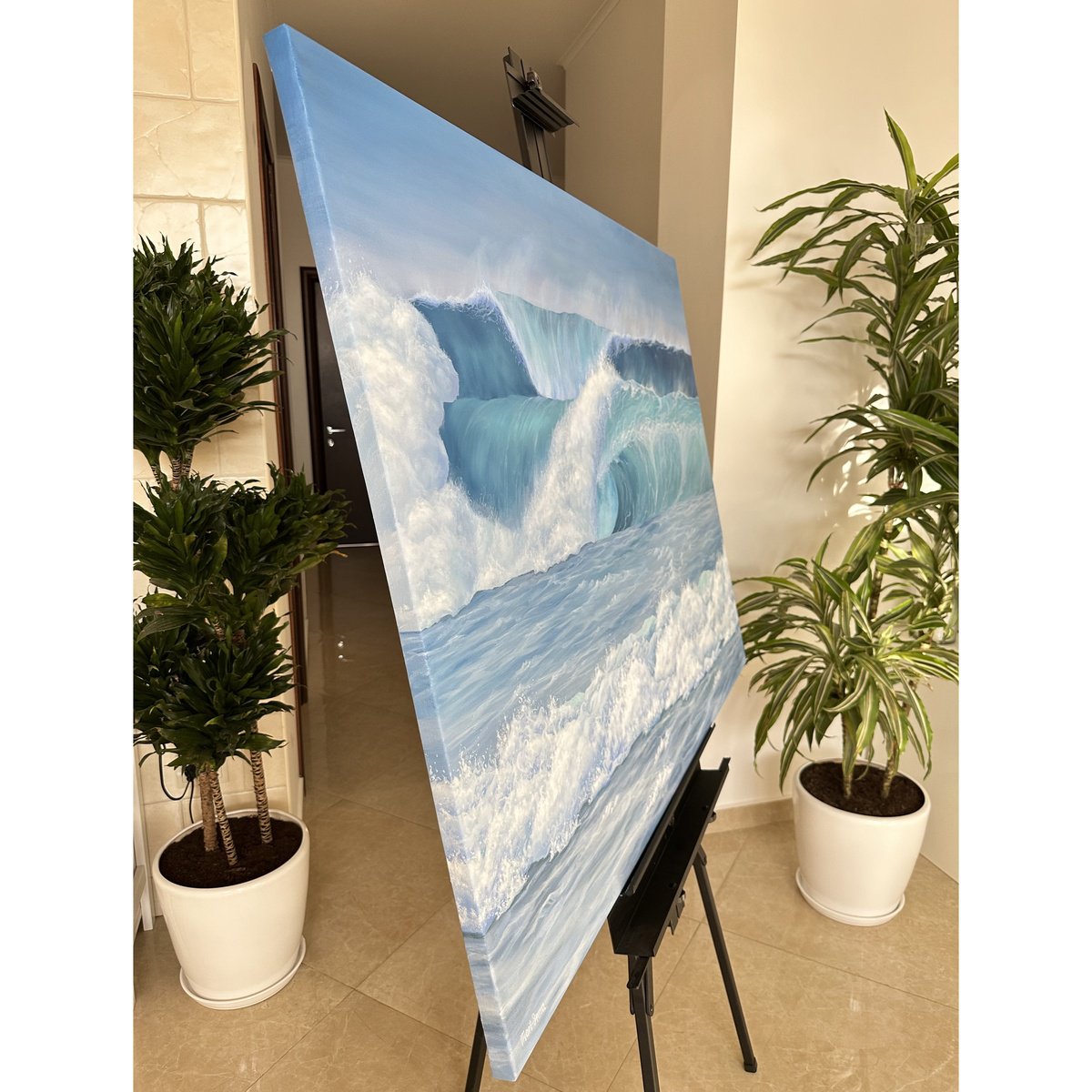 Photorealistic Landscape Oil Painting By Inna Martynenko, 47 X 35, Oceanic Wall, Original Artwork