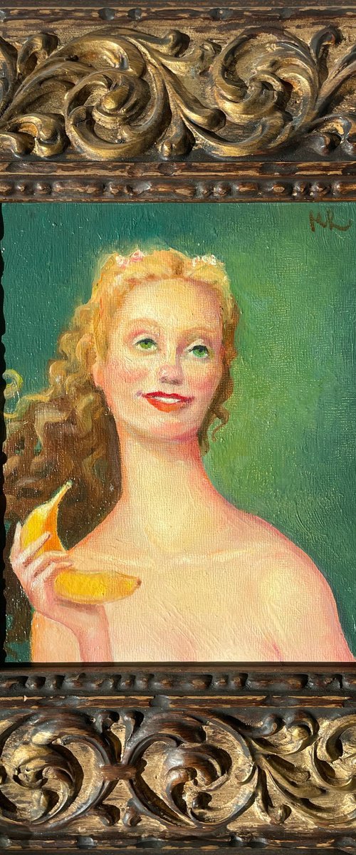 Girl with Banana by Mila Rea