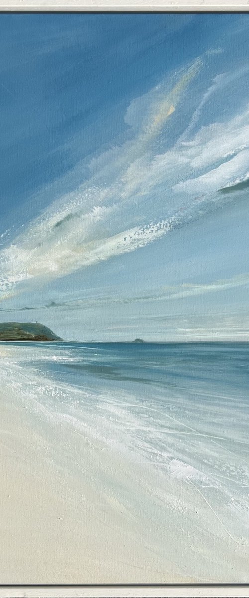 Polzeath Beach Looking West by Jane Skingley
