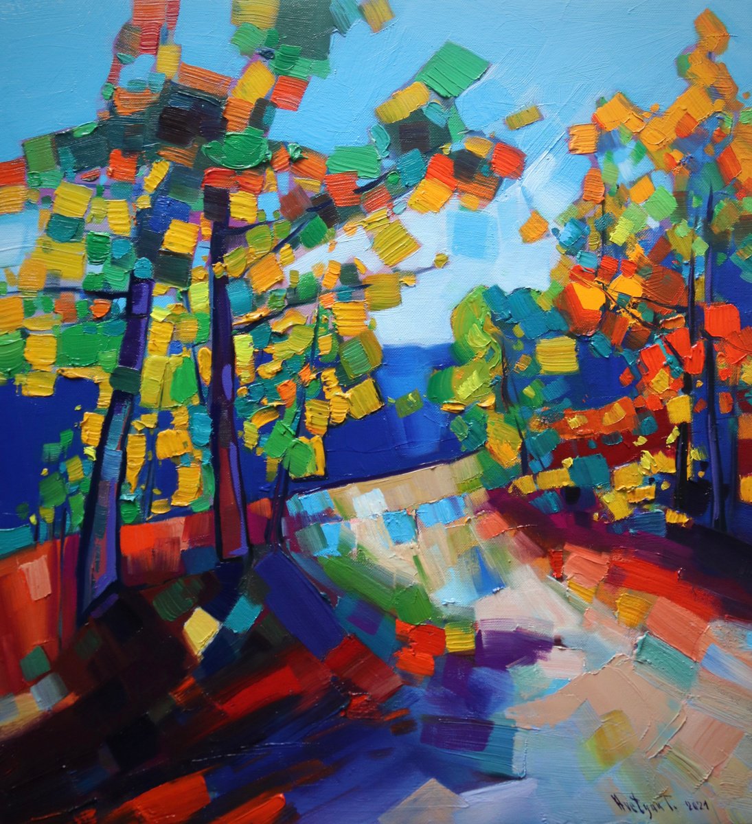 Expressive Oil Painting , Autumn By Tigran Avetyan, 20 X 22, Artwork For Sale On Artfinder