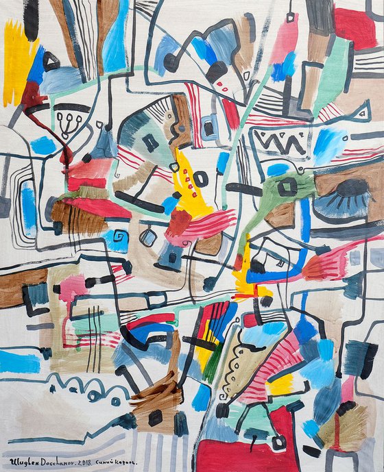 Blue King - Abstract painting