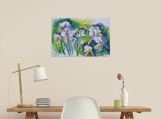 White Irises (plein air)