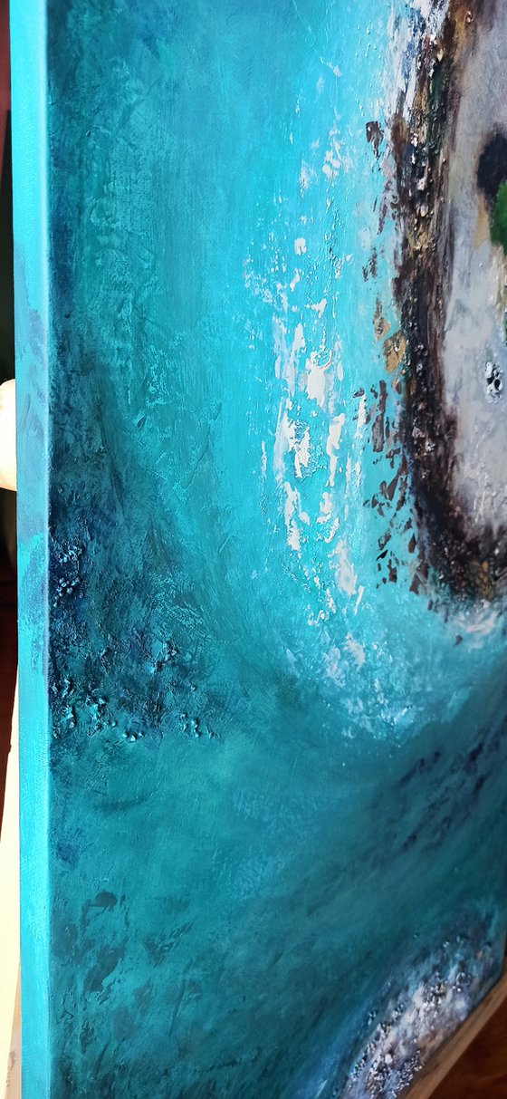 Abstract seascpae(50x80cm, oil painting, ready to hang)